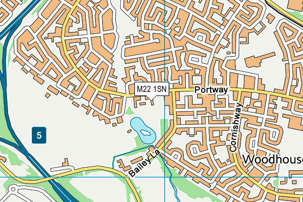 M22 1SN map - OS VectorMap District (Ordnance Survey)