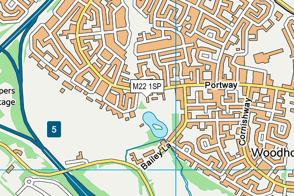 M22 1SP map - OS VectorMap District (Ordnance Survey)