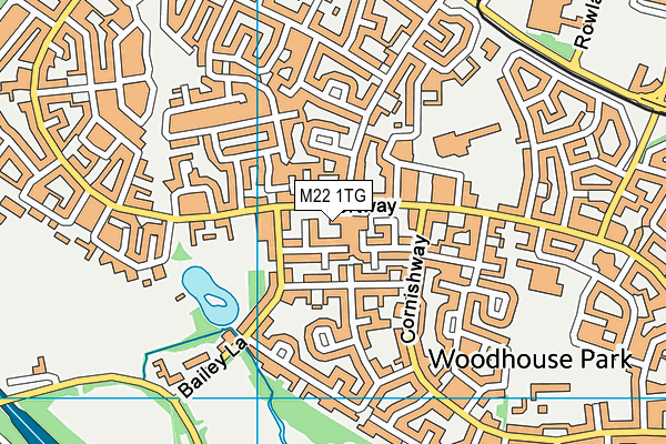 M22 1TG map - OS VectorMap District (Ordnance Survey)