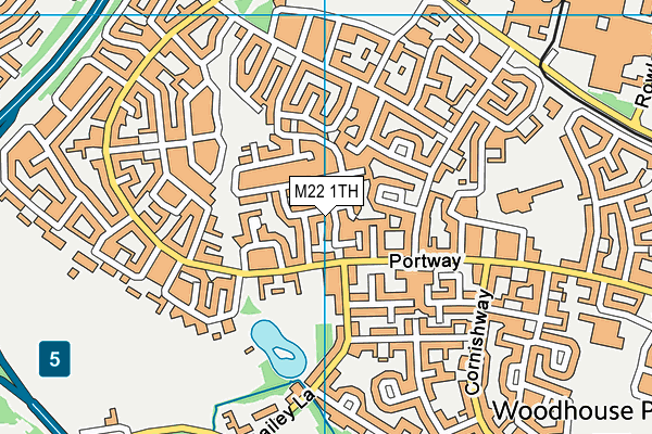 M22 1TH map - OS VectorMap District (Ordnance Survey)