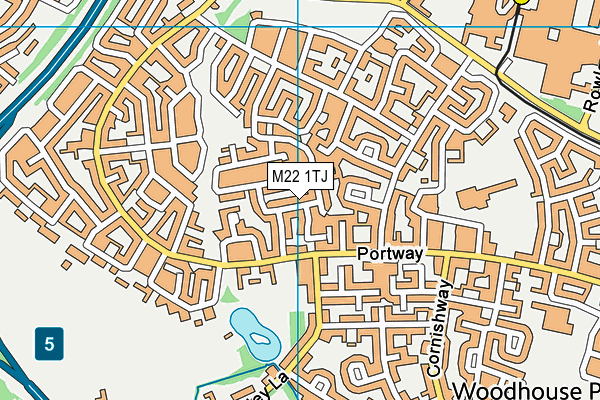 M22 1TJ map - OS VectorMap District (Ordnance Survey)