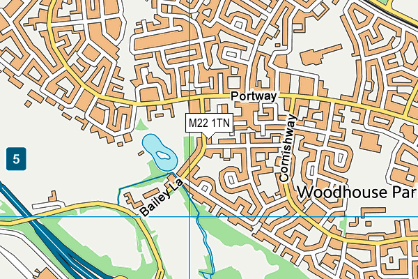 M22 1TN map - OS VectorMap District (Ordnance Survey)