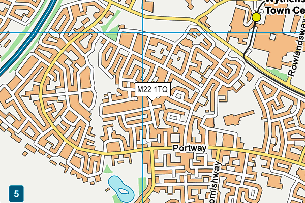M22 1TQ map - OS VectorMap District (Ordnance Survey)