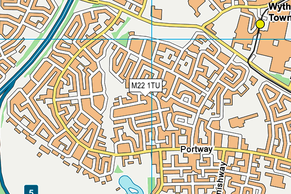 M22 1TU map - OS VectorMap District (Ordnance Survey)