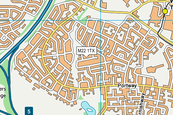 M22 1TX map - OS VectorMap District (Ordnance Survey)
