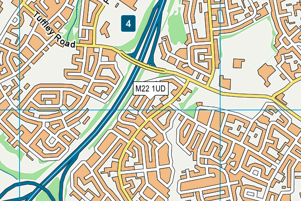 M22 1UD map - OS VectorMap District (Ordnance Survey)