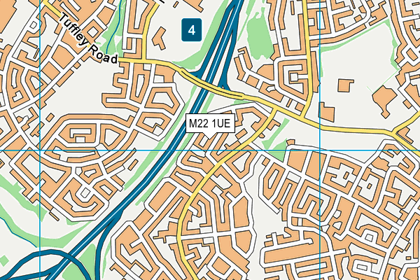M22 1UE map - OS VectorMap District (Ordnance Survey)