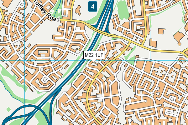 M22 1UF map - OS VectorMap District (Ordnance Survey)