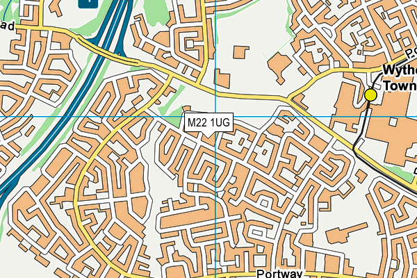M22 1UG map - OS VectorMap District (Ordnance Survey)