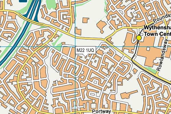 M22 1UQ map - OS VectorMap District (Ordnance Survey)