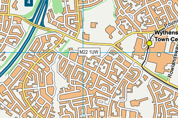 M22 1UW map - OS VectorMap District (Ordnance Survey)