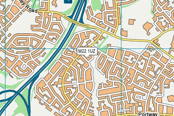 M22 1UZ map - OS VectorMap District (Ordnance Survey)