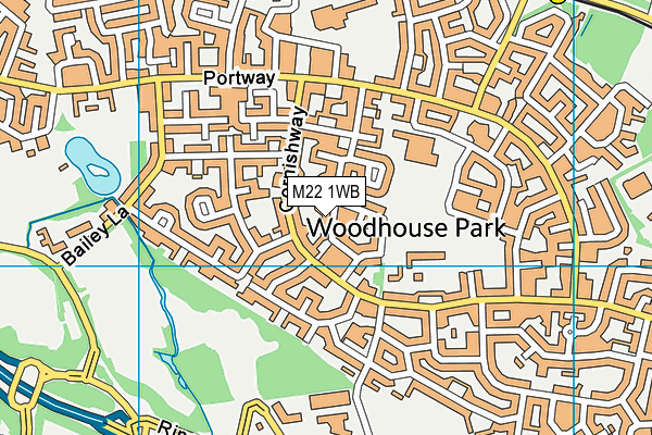 M22 1WB map - OS VectorMap District (Ordnance Survey)