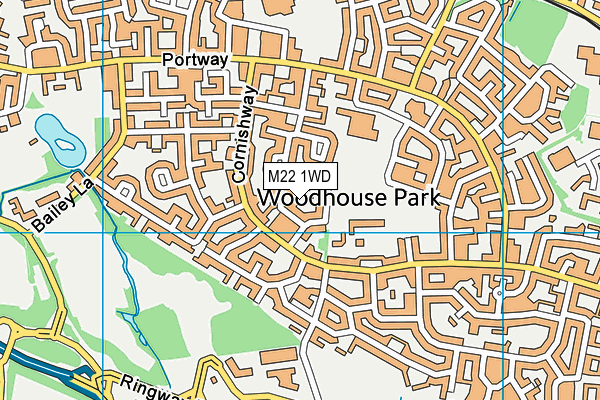 M22 1WD map - OS VectorMap District (Ordnance Survey)