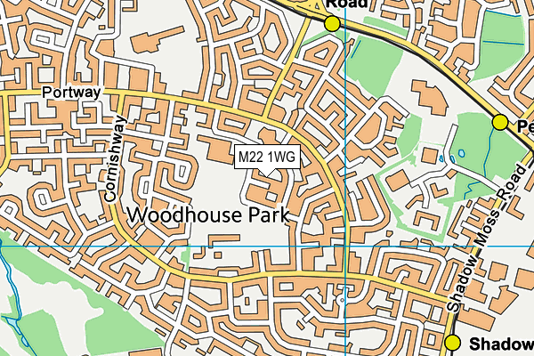 M22 1WG map - OS VectorMap District (Ordnance Survey)