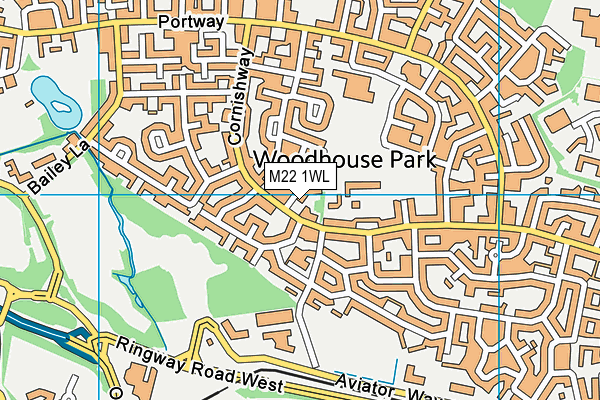 M22 1WL map - OS VectorMap District (Ordnance Survey)