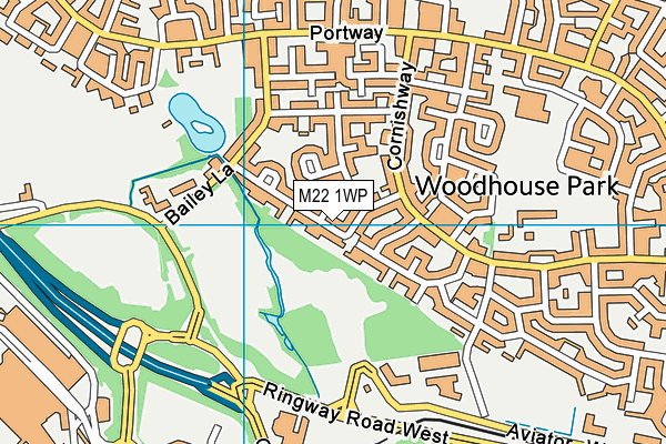 M22 1WP map - OS VectorMap District (Ordnance Survey)