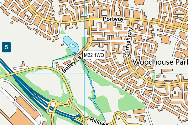 M22 1WQ map - OS VectorMap District (Ordnance Survey)