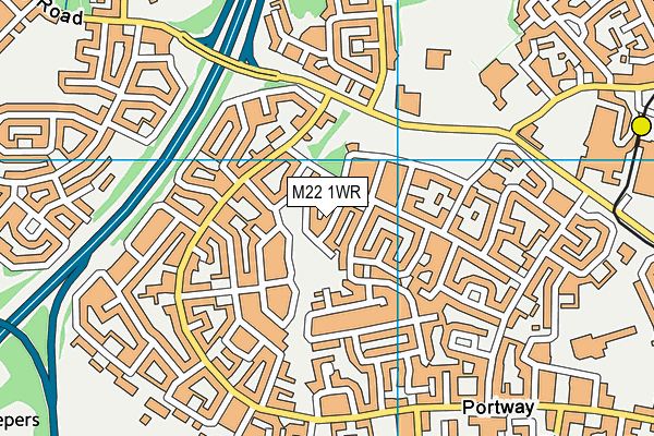 M22 1WR map - OS VectorMap District (Ordnance Survey)