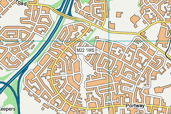 M22 1WS map - OS VectorMap District (Ordnance Survey)
