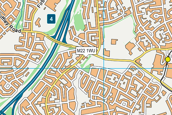 M22 1WU map - OS VectorMap District (Ordnance Survey)