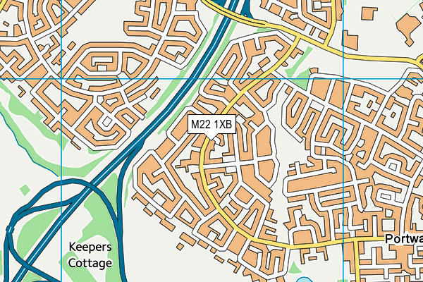 M22 1XB map - OS VectorMap District (Ordnance Survey)