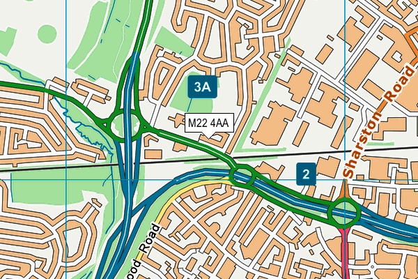 M22 4AA map - OS VectorMap District (Ordnance Survey)