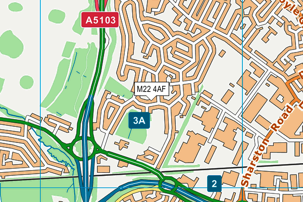 M22 4AF map - OS VectorMap District (Ordnance Survey)