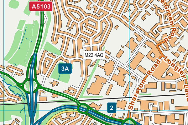 M22 4AQ map - OS VectorMap District (Ordnance Survey)