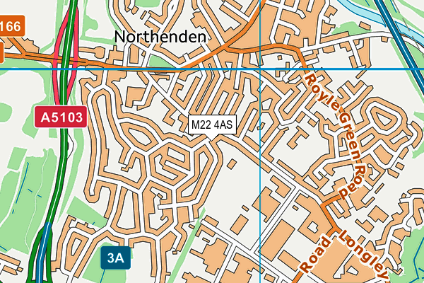 M22 4AS map - OS VectorMap District (Ordnance Survey)