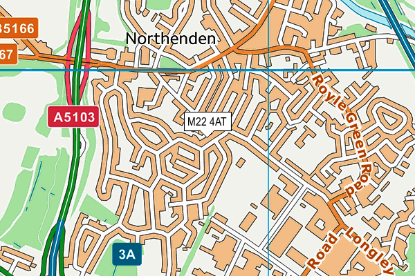 M22 4AT map - OS VectorMap District (Ordnance Survey)