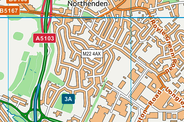 M22 4AX map - OS VectorMap District (Ordnance Survey)