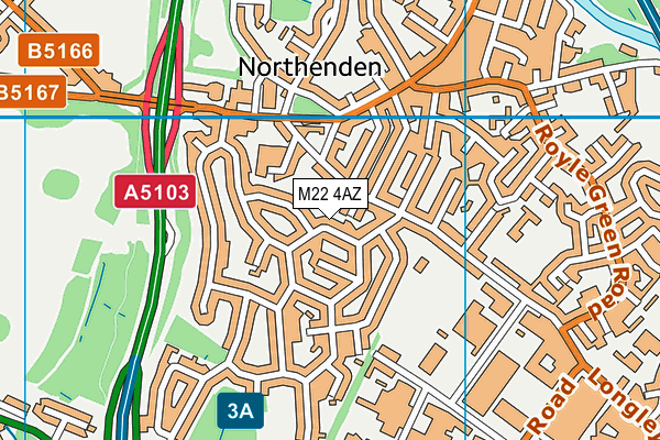 M22 4AZ map - OS VectorMap District (Ordnance Survey)