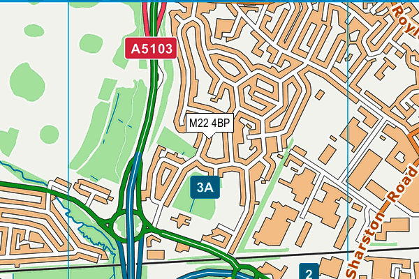 M22 4BP map - OS VectorMap District (Ordnance Survey)