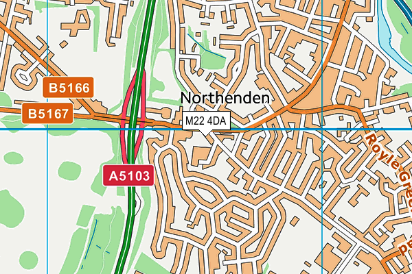 M22 4DA map - OS VectorMap District (Ordnance Survey)