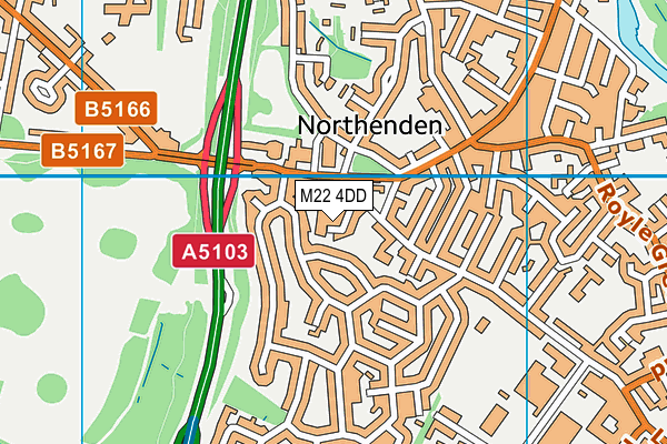 M22 4DD map - OS VectorMap District (Ordnance Survey)