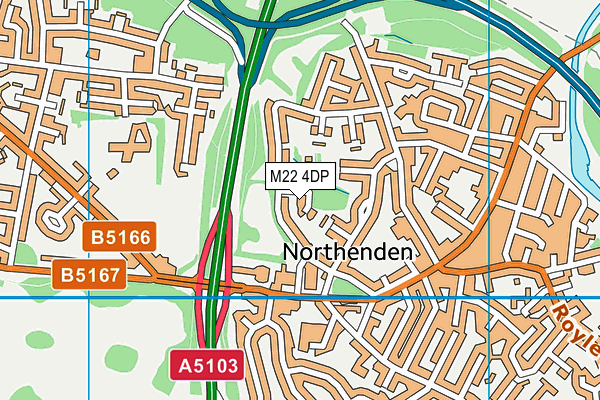 M22 4DP map - OS VectorMap District (Ordnance Survey)