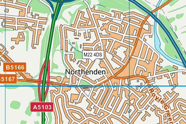 M22 4DS map - OS VectorMap District (Ordnance Survey)