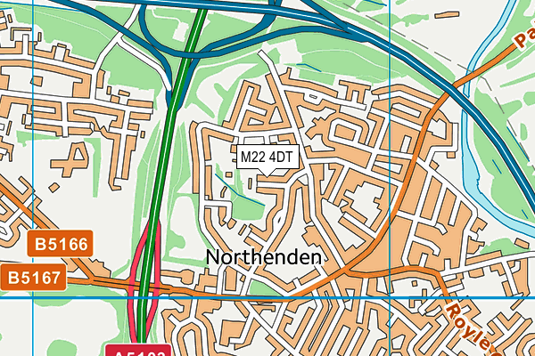 M22 4DT map - OS VectorMap District (Ordnance Survey)