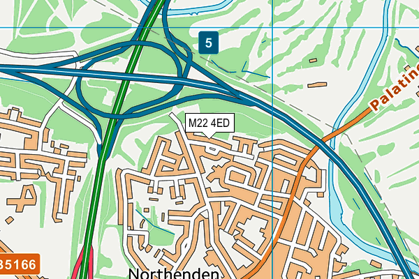 M22 4ED map - OS VectorMap District (Ordnance Survey)