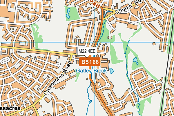 M22 4EE map - OS VectorMap District (Ordnance Survey)