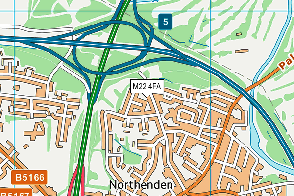 M22 4FA map - OS VectorMap District (Ordnance Survey)