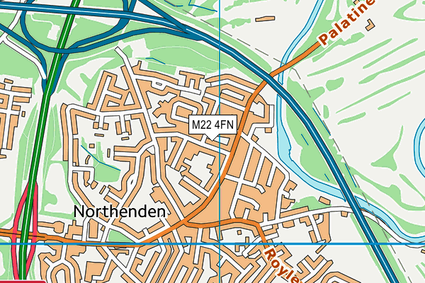 M22 4FN map - OS VectorMap District (Ordnance Survey)