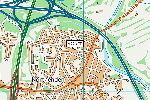 M22 4FP map - OS VectorMap District (Ordnance Survey)