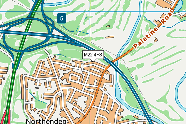 M22 4FS map - OS VectorMap District (Ordnance Survey)