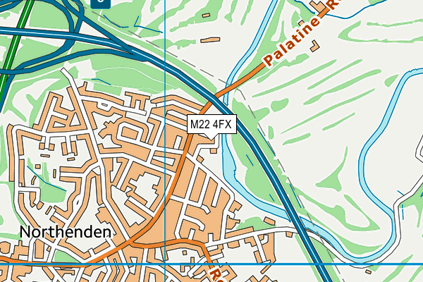 M22 4FX map - OS VectorMap District (Ordnance Survey)