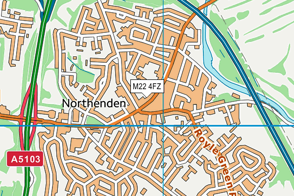 M22 4FZ map - OS VectorMap District (Ordnance Survey)