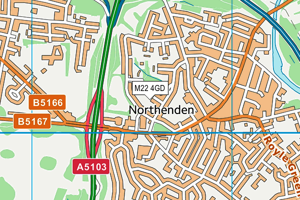 M22 4GD map - OS VectorMap District (Ordnance Survey)