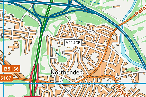 M22 4GE map - OS VectorMap District (Ordnance Survey)