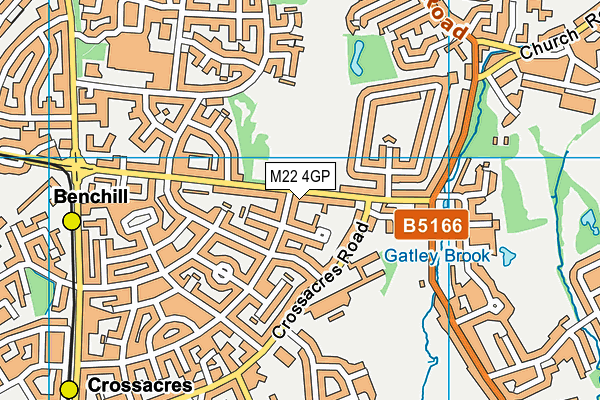 M22 4GP map - OS VectorMap District (Ordnance Survey)